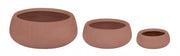 Set3 P.Vaso Bombe Nervurée Terracotta Basso