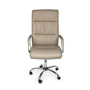 Fauteuil de bureau avec accoudoirs Queensland en éco-cuir gris tourterelle
