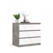 Como coffre de tiroirs 3 tiroirs blancs à deux tonnes de ciment