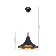 Lampe à suspension Kano en or noir ASZ1564