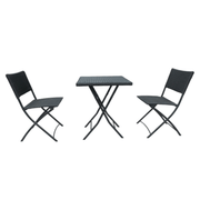 Ensemble WRB015 table et chaises pliantes en rotin noir