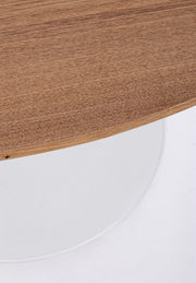 Table en bois et aluminium de style naturel Ø100a - 75h
