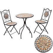Table mosaïque métal Urbino avec 2 chaises