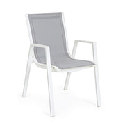 Chaise Pelagius blanche avec accoudoirs