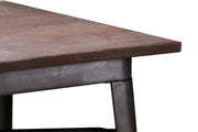 Table industrielle en fer Bristol avec plateau en bois cm160x80xh76
