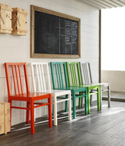 2x Sedia in legno laccato bianco 36.5 cm x 36.5 cm H. 86.5 cm