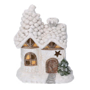 Maison en résine led blanche cm17x11,5h22