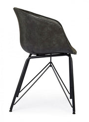 Chaise en éco-cuir anthracite vintage Warhol