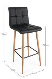 2x tabouret de bar Bruce Pu noir