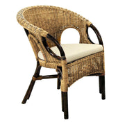 Lucrezia Garden Armchair 60 x 60 x H 82-47 Walnut avec oreiller