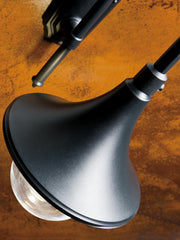 Suspension en aluminium avec diffuseurs transparents - 3 lampes - Hauteur max 150mm rouille