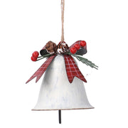 Cloche en métal blanc 11x10h8 cm