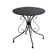 Ancienne table ronde en métal anthracite foncé cm 70