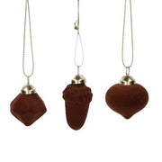 Sphère en verre pack de 8 formes assorties velours cuivre cm17x11h4,5