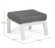 Pouf en aluminium avec coussin lunaire Kledi