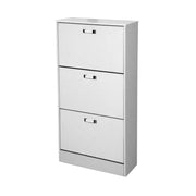 Rack à chaussures minces modernes avec portes en blanc 63 x 24 x 120 h cm cm