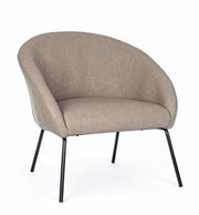 Fauteuil en velours taupe au style design