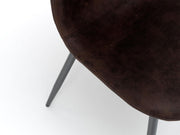 Chaise vintage en similicuir et assise moka 44x50x84h cm