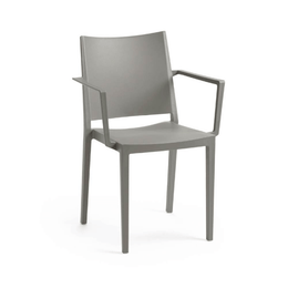 Fauteuil en polypropylène gris Mosk
