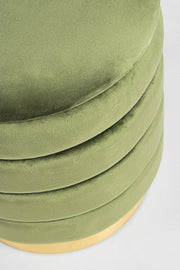Set2 Pouf Container Darina Olive en velours