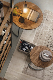 Ensemble de 3 tables basses en acier et bois Narvik