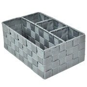 Tiroir en polyester gris avec 4 compartiments cm26x17h10