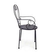 Chaise de jardin avec accoudoirs en acier anthracite ETIENNE 49x49x h89 cm