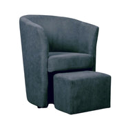 Fauteuil en tissu avec pouf amovible DJERBA Gris Foncé 63,5x 62,5x h76 cm