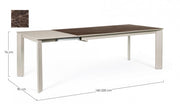 Table extensible Briva brun brillant - gris tourterelle