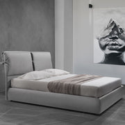 Lit double conteneur Fiocco en tissu gris