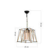Lustre suspension en métal noir et corde 25x h55 cm