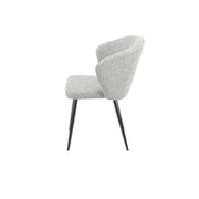 Chaise Rembourrée Krid en Tissu Gris Clair avec Pieds en Métal Noir L 44 x P 41 x H 82 cm