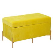 Banc en velours jaune cm78x40h45