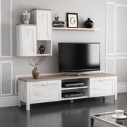 Meuble TV Senti chêne vintage blanc