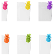 Lot de 6 feutres Omini pour verres Ananas en silicone multicolore