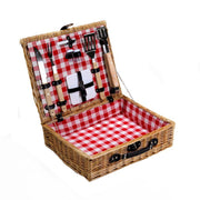 Pique-nique rustique en osier avec accessoires de barbecue cm50x40h14