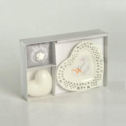 Bougie avec soucoupe coeur Jupiter hellebores fleurs cm26x17h4,5 - 15 heures