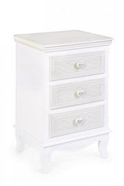 Commode en bois blanc 3 tiroirs Charlene 41 x 33,5 x 68,5 cm