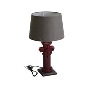Lampe bois résine chapeau gris bouche d'incendie cmø30h55