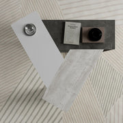 Table de salon trio couleur béton blanc