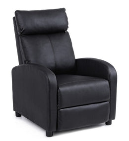 Fauteuil inclinable Desirè en similicuir noir