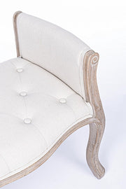 Banc simple classique en bois et tissu naturel Diva