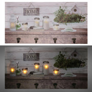 Cintre en bois 8 places avec lanterne led cm60x30x1,8