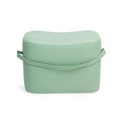Pouf rectangulaire en simili cuir avec poignée GIONA Vert Clair 51x34x h35 vm