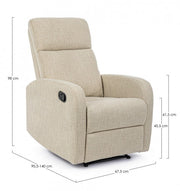 Fauteuil relax manuel tissu beige Iris