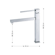 Mitigeur lavabo finition chrome h.30x22 cm