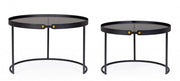 Set de 2 tables basses modernes noires Zeina