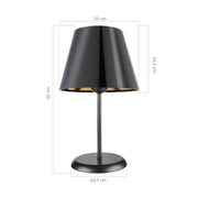 Lampe à poser Verda ASZ1212 en métal et abat-jour en tissu noir