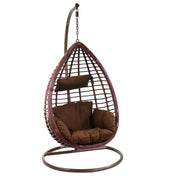 Berceau suspendu en polyarattan avec coussin et support 90x70x200h cm