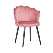 Chaise en velours rose avec des jambes en métal noir 64x58x80 cm